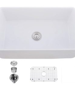 33" Apron Front Fireclay White Single Bowl Kitchen Sink