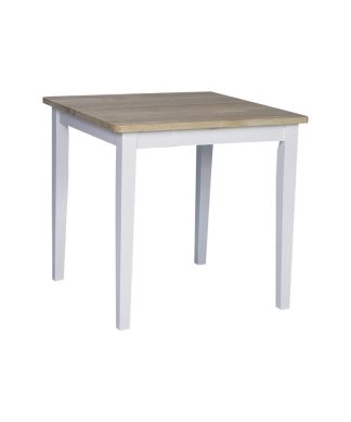 International Concepts Square Casual Dining Table in White and Natural Finish