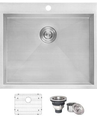 22-inch Deep Laundry Utility Sink 16 Gauge Stainless Steel - RVU6022