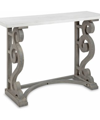Wyldwood Wood Console Table, White/Gray 42x14x30