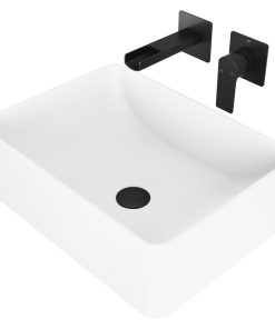 VIGO Amaryllis Handmade Matte Stone Vessel Sink With Wall Mount Faucet
