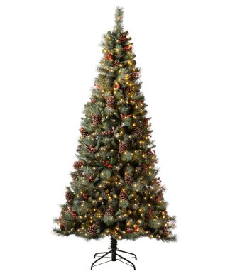 7.5' Pre-Lit Green Pine Artificial Christmas Tree With 700 Warm White Lights