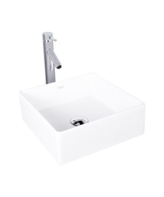 VIGO Bavaro Matte Stone Vessel Sink and Dior Bathroom Vessel Faucet, Chrome