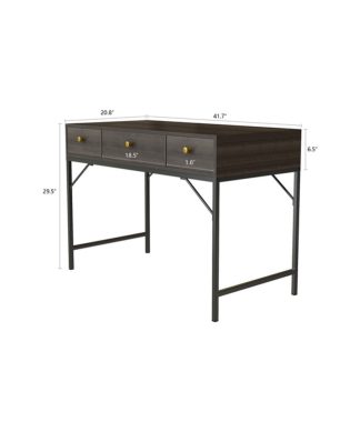42 Inch Accent Sofa Table Industrial Wood Console Table with Three Drawers