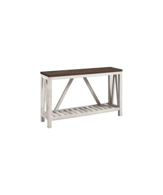 52" A-Frame Rustic Entry Console Table, Dark Walnut/White Oak