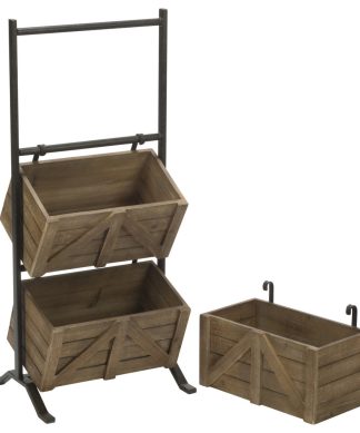 3 Tier Wooden Crate Stand