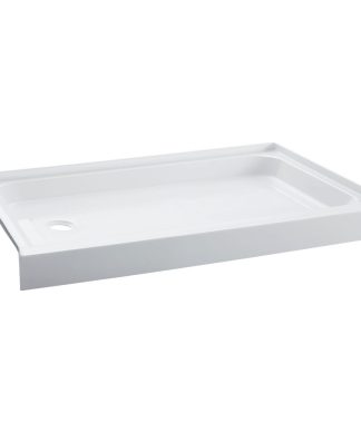Voltaire 48" x 36" Acrylic White, Single-Threshold, Left Drain, Shower Base