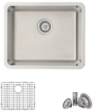 22" Undermount or Drop-in Stainless Steel Single Bowl Kitchen Sink