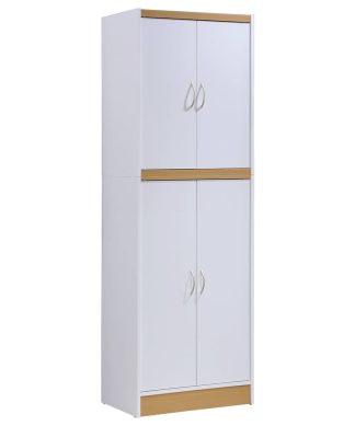 4 Door Pantry, White
