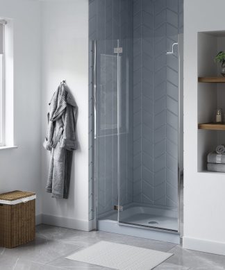 Voltaire 36"x36" Single-Threshold, Center Drain, Shower Base, Gray