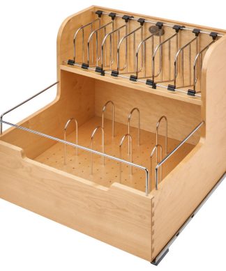 Wood Base Cabinet Food Storage Pull Out Organizer With Soft Close, 20.5"