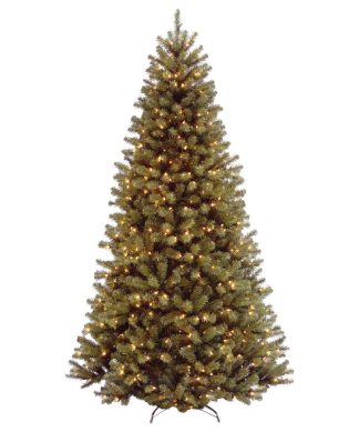 7 1/2' North Valley Spruce Hinged Tree With 550 Clear Lights-UL
