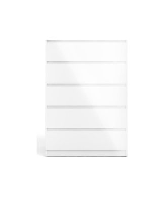 5 Drawer Chest White High Gloss