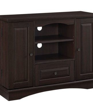 42" Black Wood Highboy TV Stand, Espresso