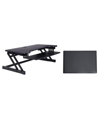 37.5" Deluxe Adjustable Standing Desk Converter Anti Fatigue Mat Bundle - Black