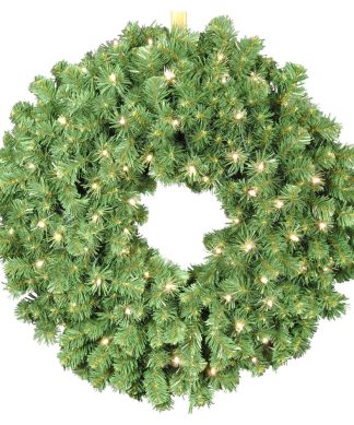 4' Sequoia Wreath Pre-Lit With Warm White LEDs