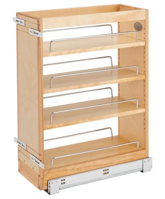 Wood Vanity Cabinet Pull Out Organizer With Soft Close, 8.75"