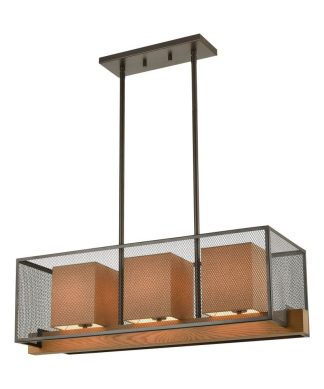 3 Light Island in Transitional Style - 11 Inches tall and 35 inches wide 3
