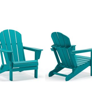 Westin Trends-Outdoor Folding Poly Adirondack Chair (Set of 2), Turquoise