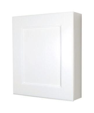 White Shaker Style Wall-Mount Medicine Cabinet, Shaker White Plain Panel