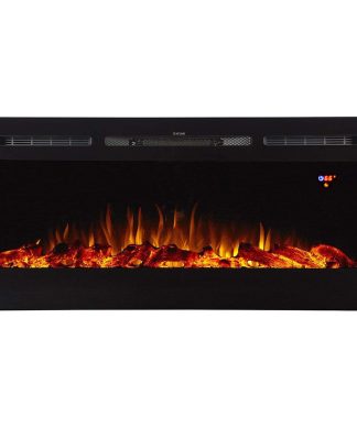 40" Ventless Recessed Wall Mounted Electric Space Heater Fireplace, Pebble