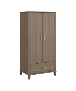 Somerset Tall Storage Cabinet with Doors in Ash Gray - Engineered Wood