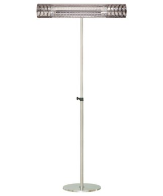 30.7" Electric Carbon Infrared Heat Lamp With Remote and Stand, Silver