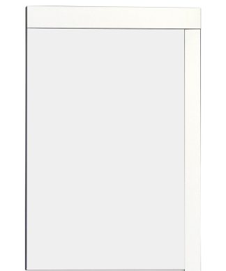 23.5-in. W 35.5-in. H Modern Plywood-Veneer Wood Mirror In White