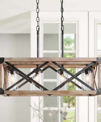 4-Light Geometric Kitchen Island Pendant Lighting