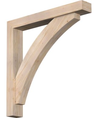 5 1/2 x 38 x 38 Thorton Block Smooth Bracket, Offset Brace, Douglas Fir