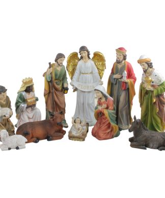 11-Pc. Traditional Religious Xmas Nativity Set with Removable Baby Jesus, 19.5"