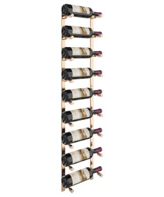 Vino Pins Flex Wall Mounted Metal Wine Rack, Golden Bronze, 9 Bottlles