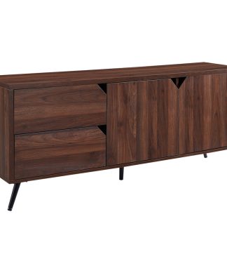 60" Mid-century TV Console, Dark Walnut