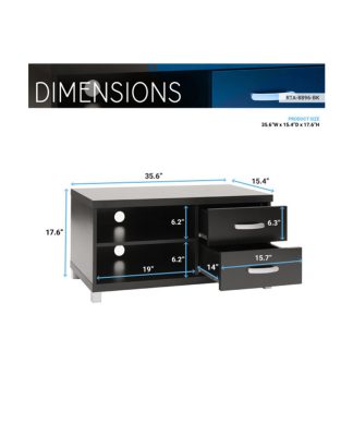 15.4 inch Black storage table modern TV stand