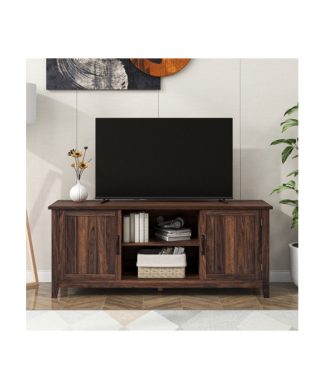 60 inch Retro TV Stand adjustable panels Open Style TV Cabinet