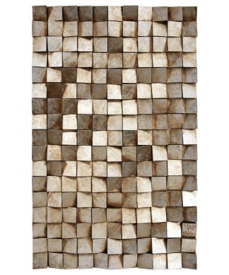 "Textured 1" Handed Painted Rugged Blocks with Gold Leaf Dimensional Wall Art