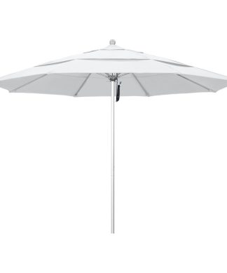 11' Fiberglass Umbrella Silver Anodized, Natural, 11'