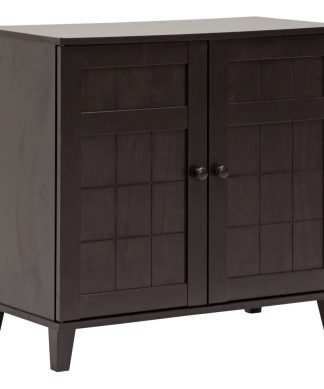 Wood Modern Shoe Cabinet, Short, Dark Brown