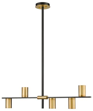 Z-Lite 5 Light Island/Billiard, Matte Black, Olde Brass, 814-5L-MB-OBR