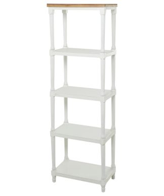 White Wood Farmhouse Shelving Unit, 23"x13"x72"