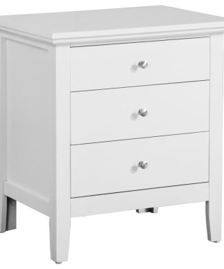 Whitley 3-Drawer Nightstand, White
