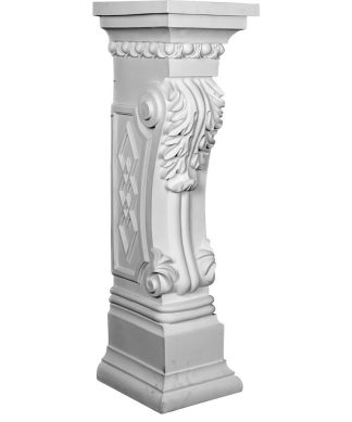 9 7/8"Wx11 1/8"Dx34 5/8"H Scroll Leaf Surround