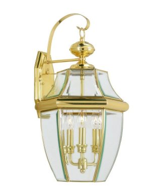 3 Light Outdoor Wall Lantern in Monterey Style - 12.5 Inches wide by 22.5
