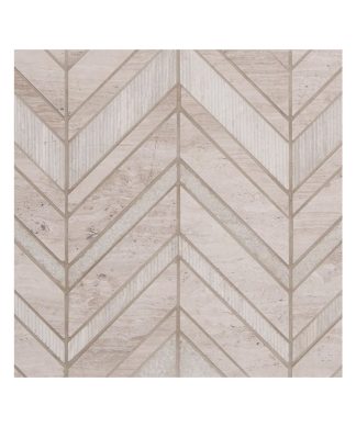 White Quarry Chevron Blend, 12"x12" Sheets, Set of 10