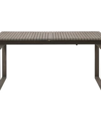 Yilia Outdoor Expandable Acacia Wood Dining Table, Gray Finish