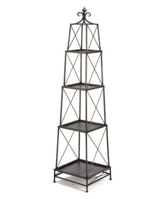 4 Tier Metal Obelisk Display Shelf, Gunmetal