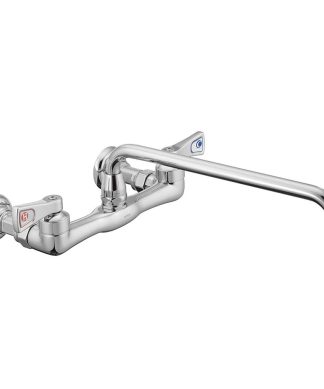 Wall Mounted Faucet, Chrome Solid Brass With 2 Handles, Traditional