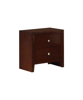 22"x16"x24" Brown Cherry Wooden Nightstand