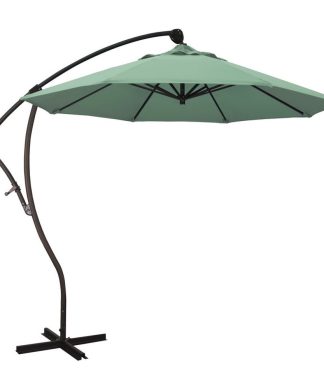 9' Bronze Cantilever Crank Aluminum Umbrella, Spa Pacifica