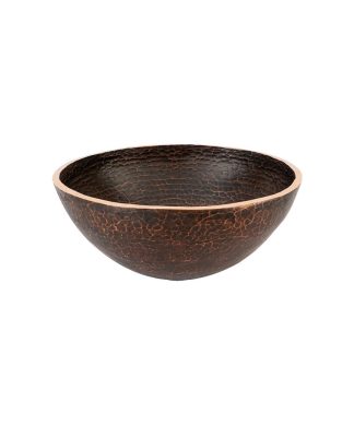 13" Round Hand Forged Old World Copper Vessel Sink